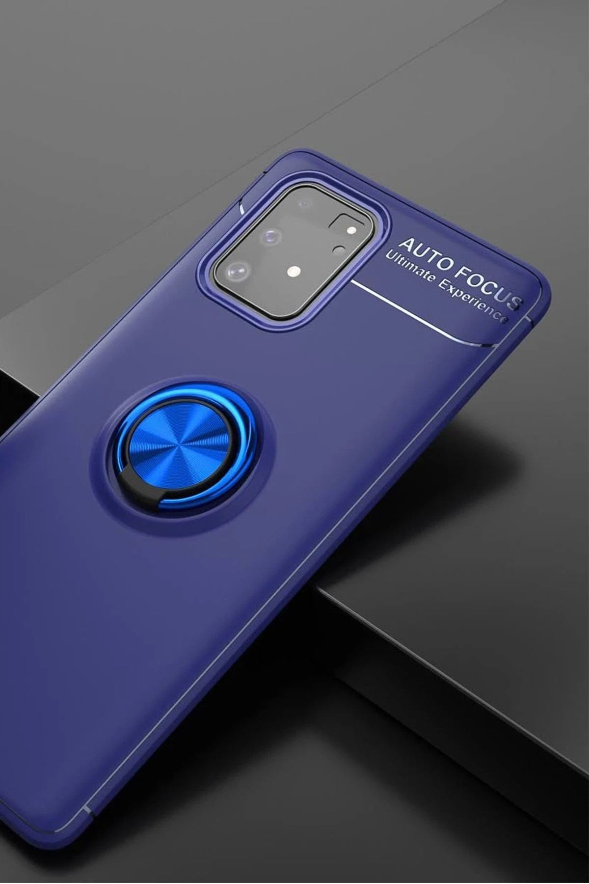 Mey İthalat® Samsung Galaxy A91 / S10 Lite Kılıf Range Yüzüklü Silikon - Mavi