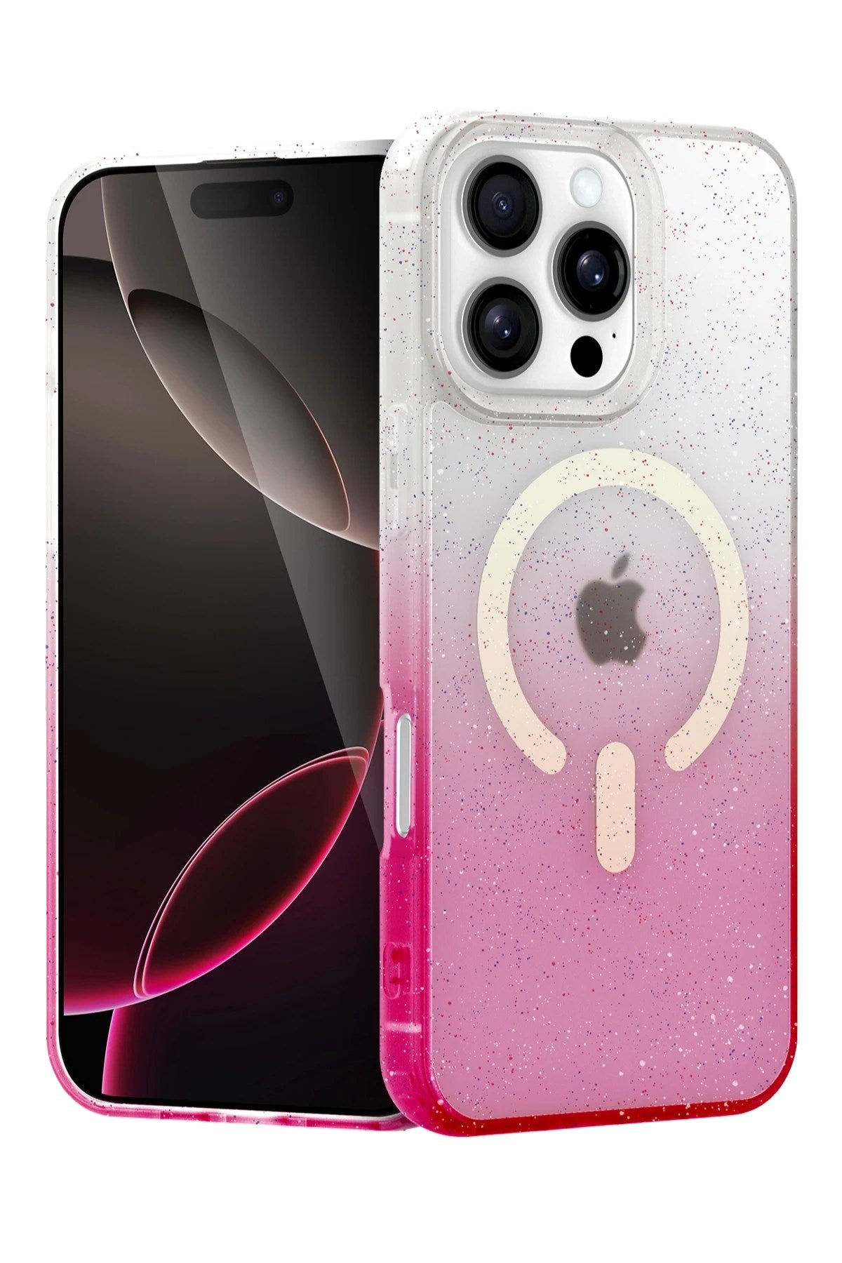 Mey İthalat® iPhone 16 Pro Pummel Shiny Magsafe Kapak - Pembe