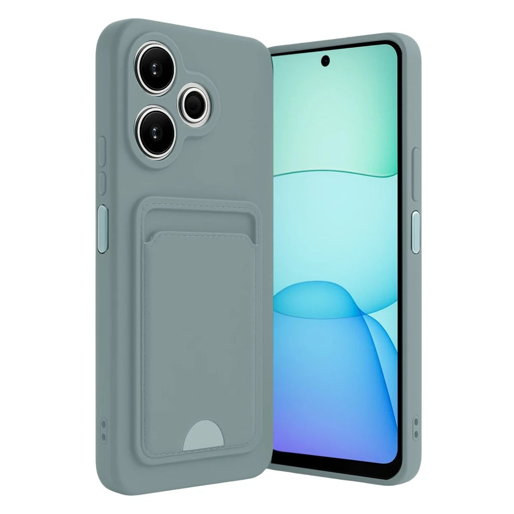 Mey İthalat® Redmi 13 4G Kılıf Kelvin Kartvizitli Silikon - Açık Yeşil
