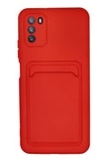 Mey İthalat® Pocophone M3 Kılıf Kelvin Kartvizitli Silikon - Kırmızı