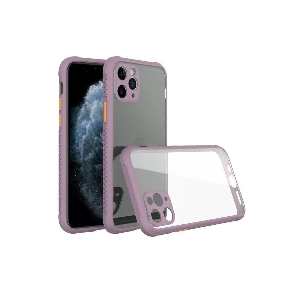 Mey İthalat® iPhone 11 Pro Max Kılıf Miami Şeffaf Silikon - Açık Mor