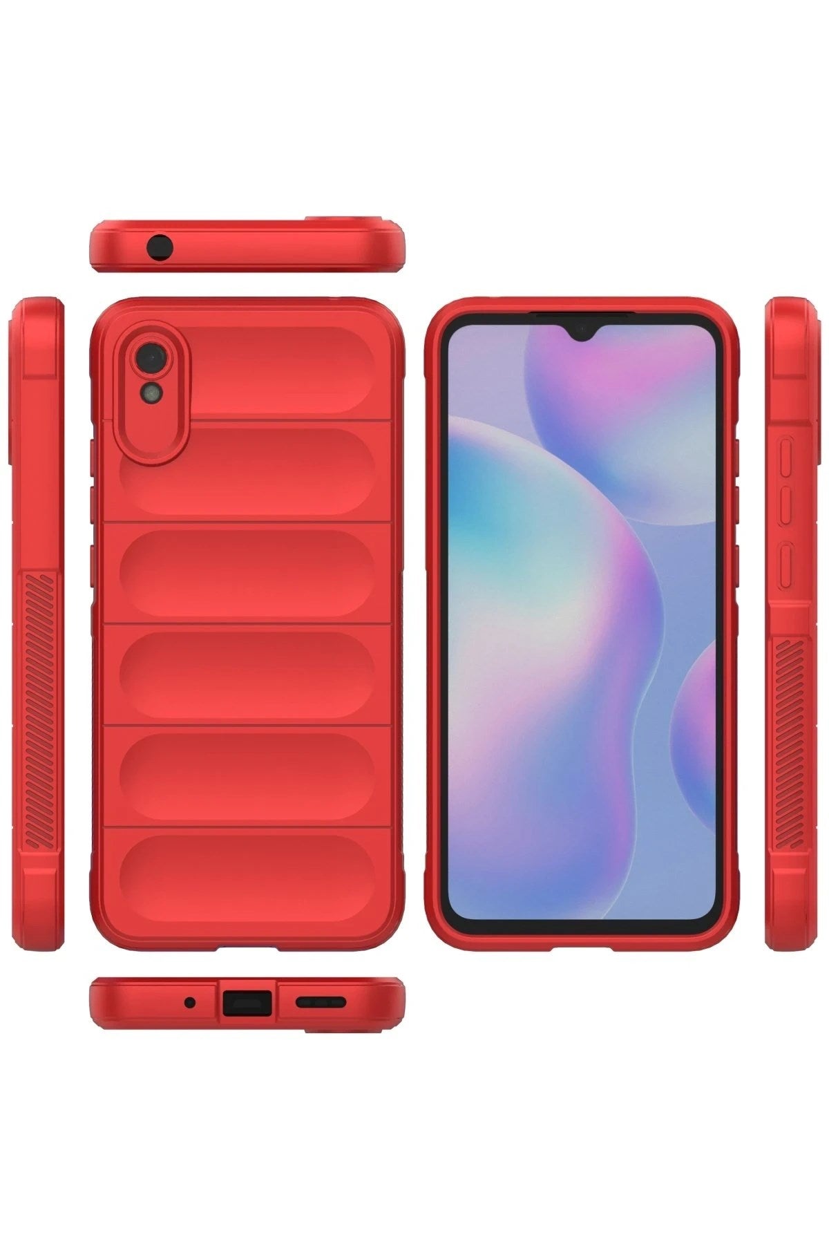 Mey İthalat® Redmi 9A Kılıf Optimum Silikon - Kırmızı