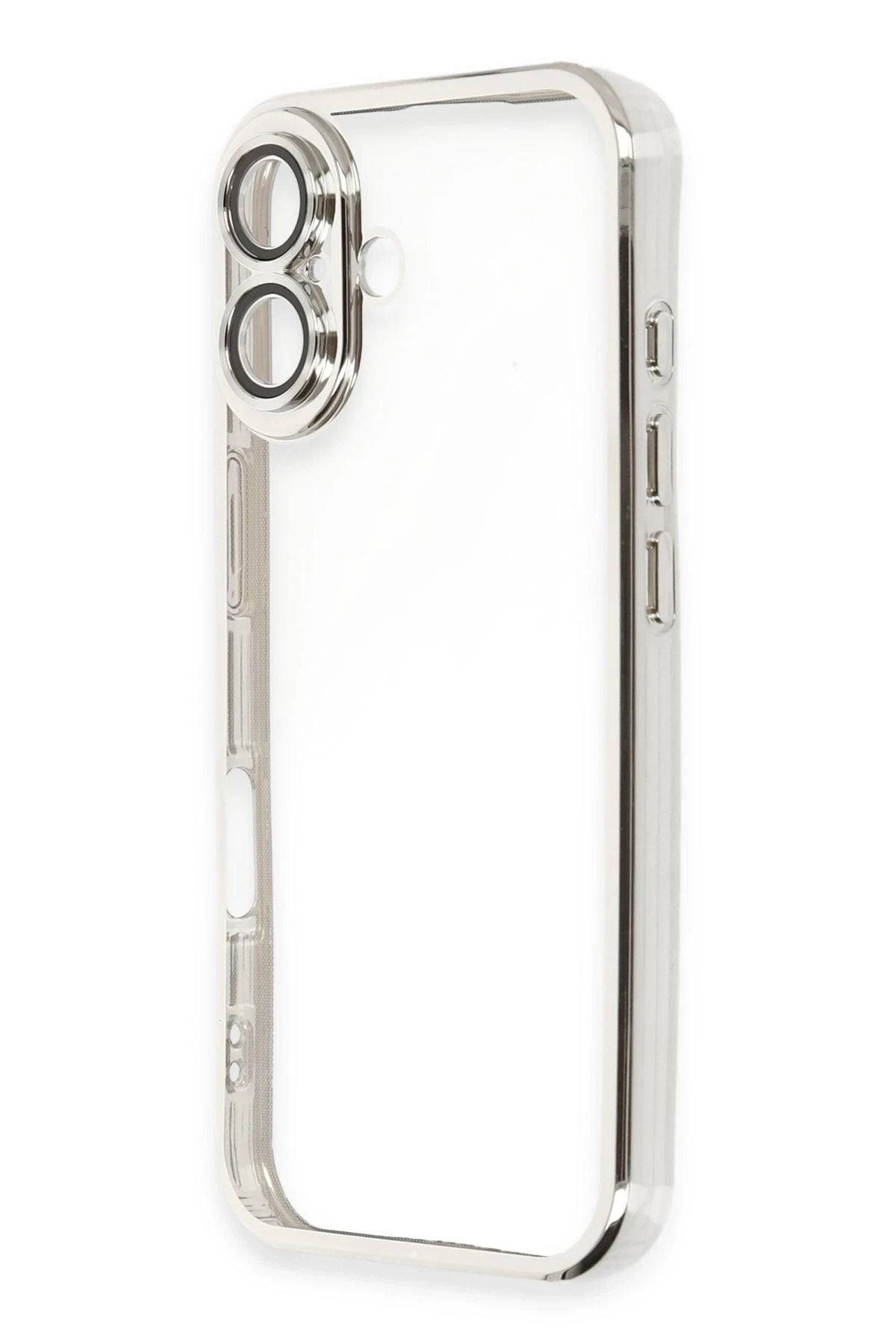 Mey İthalat® iPhone 16 Plus Kılıf Lensli Silikon - Gümüş
