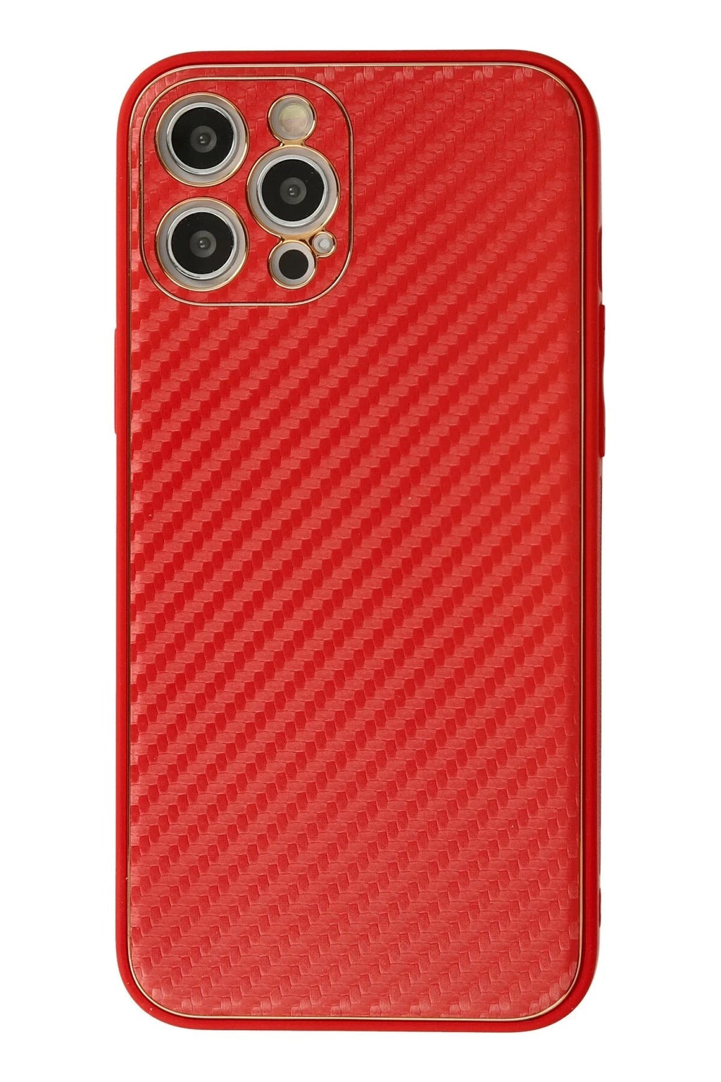 Mey İthalat® iPhone 12 Pro Max Kılıf Coco Karbon Silikon - Kırmızı