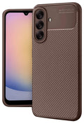 Mey İthalat® Samsung Galaxy A56 Kılıf Auto Focus Karbon Kapak - Kahverengi
