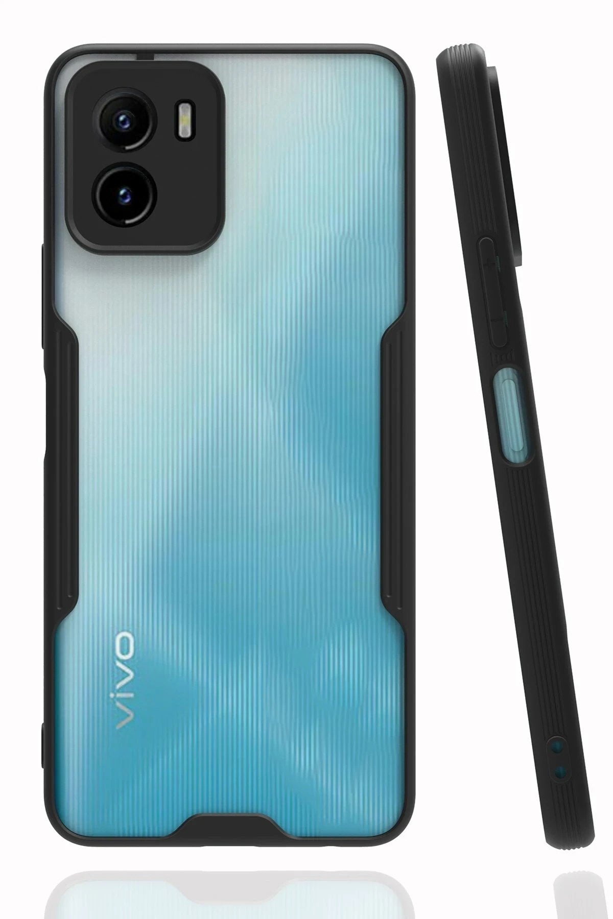 Mey İthalat® Vivo Y15S Kılıf Platin Silikon - Siyah