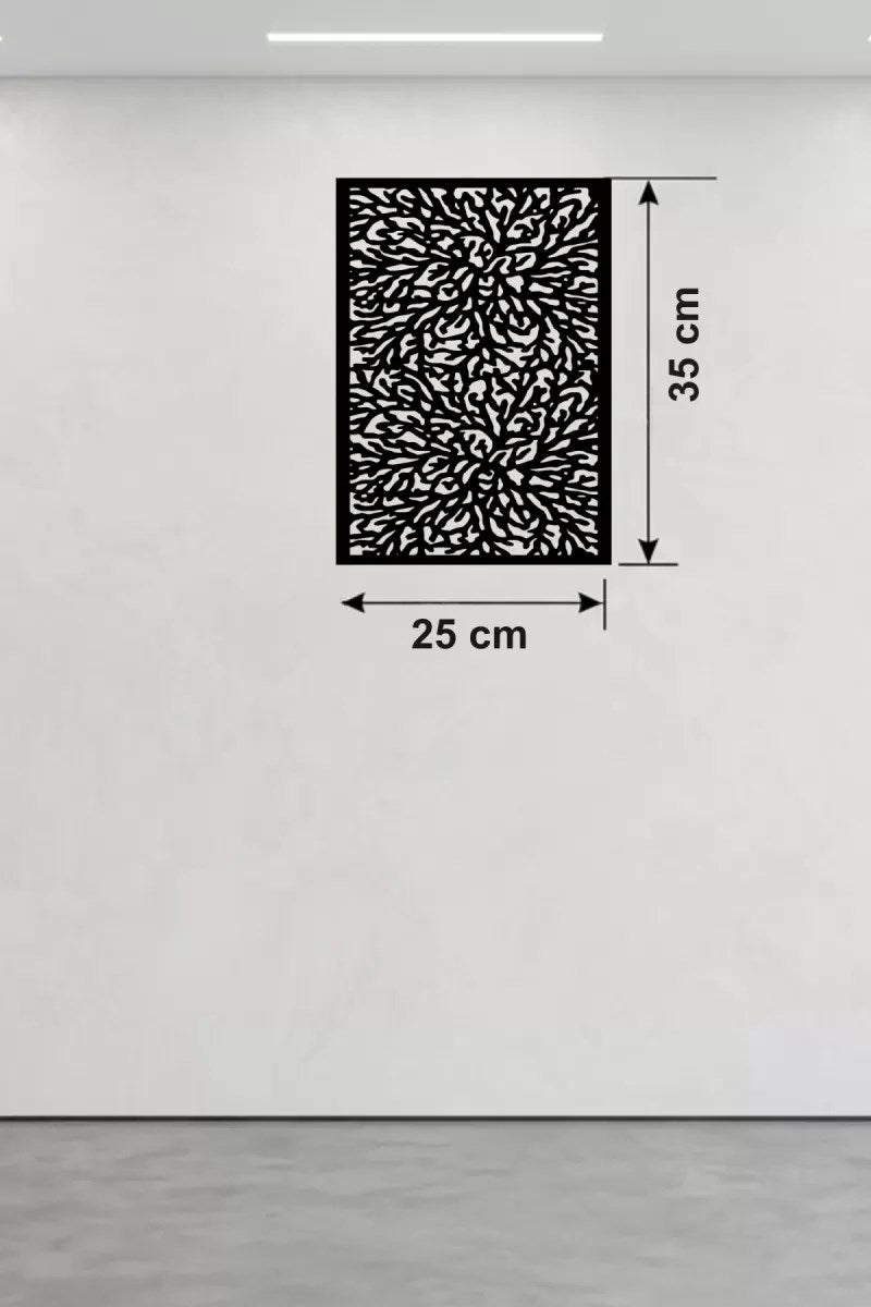 Mey İthalat® Soyut Mercan ve Hücre Dokulu Ahşap Duvar Tablosu - 25x35 cm Lazer Kesim Dekoratif Pano