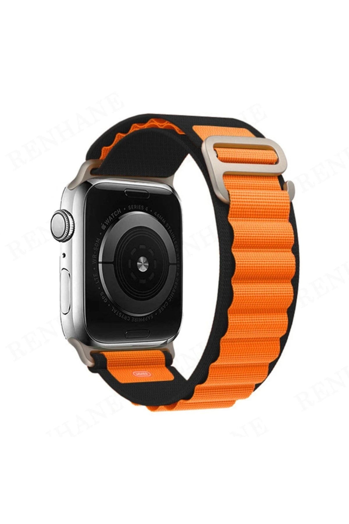 Mey İthalat® Watch Ultra 49mm Mountain Kordon - Siyah-Turuncu
