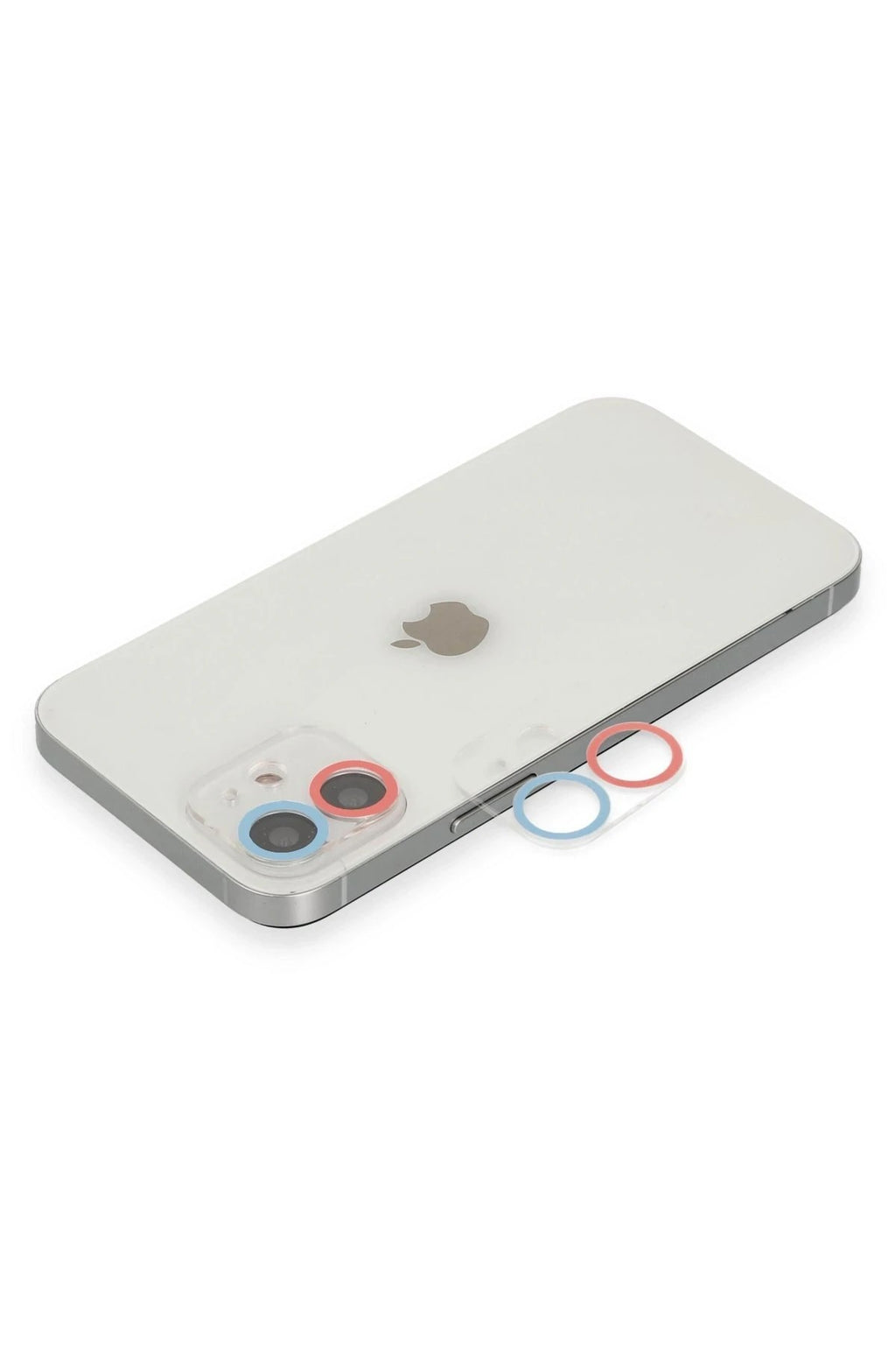 Mey İthalat® iPhone 12 Renkli Kamera Lens Koruma Cam - Pembe-Mavi
