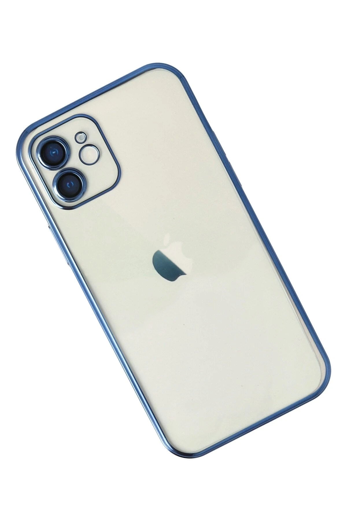 Mey İthalat® iPhone 12 Kılıf Lensli Silikon - Lacivert