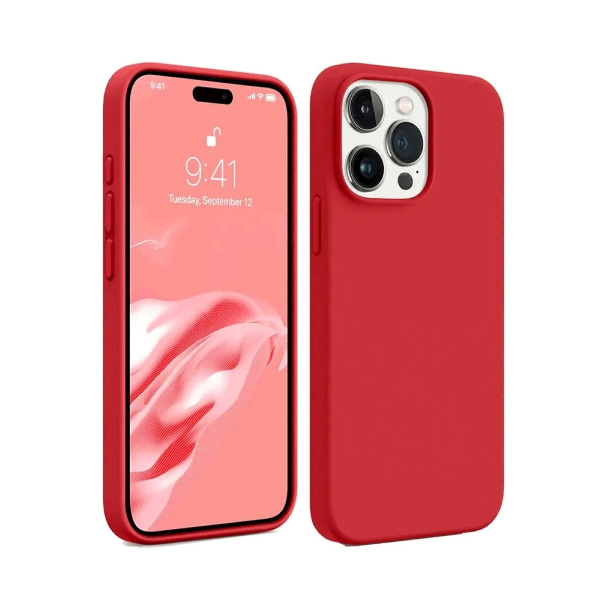 Mey İthalat® iPhone 15 Pro Max Kılıf First Silikon - Kırmızı