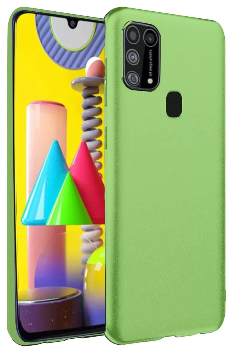 Mey İthalat® Samsung Galaxy M31 Kılıf Nano içi Kadife Silikon - Yeşil