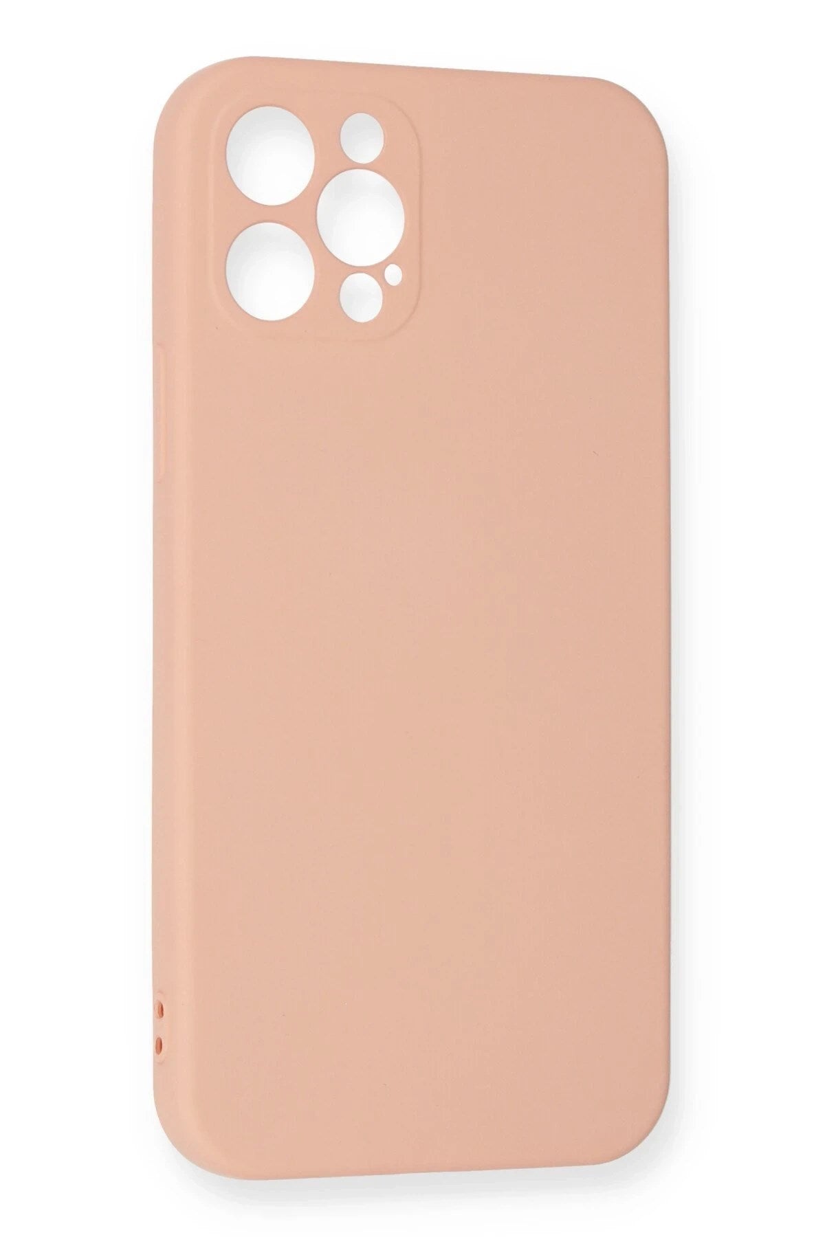Mey İthalat® iPhone 12 Pro Max Kılıf Nano içi Kadife Silikon - Pudra