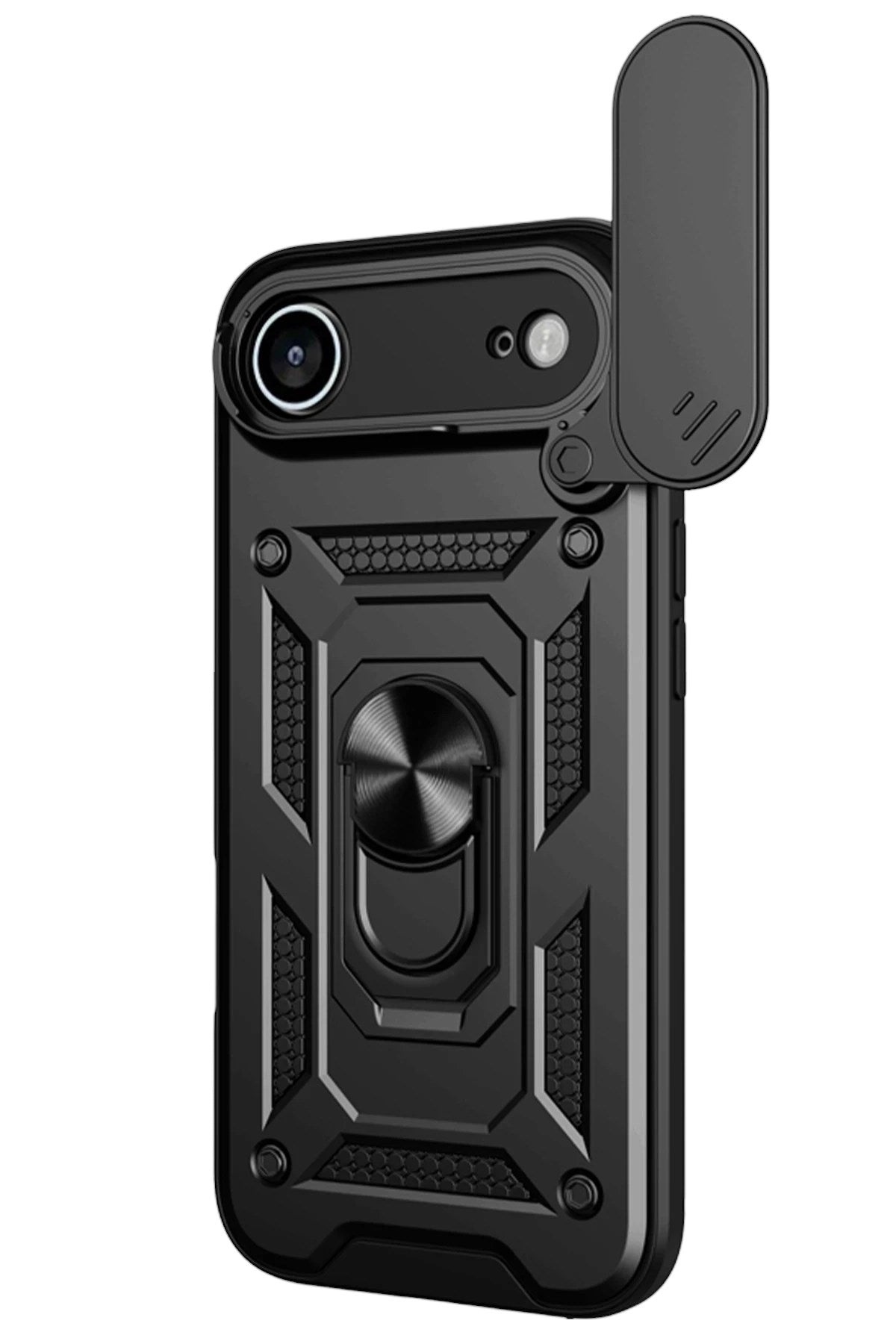 Mey İthalat® iPhone 17 Air Pars Lens Yüzüklü Silikon - Siyah