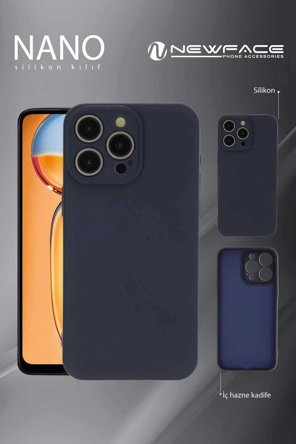 Mey İthalat® Redmi Note 13 Pro 4G Kılıf Nano içi Kadife Silikon - Gri