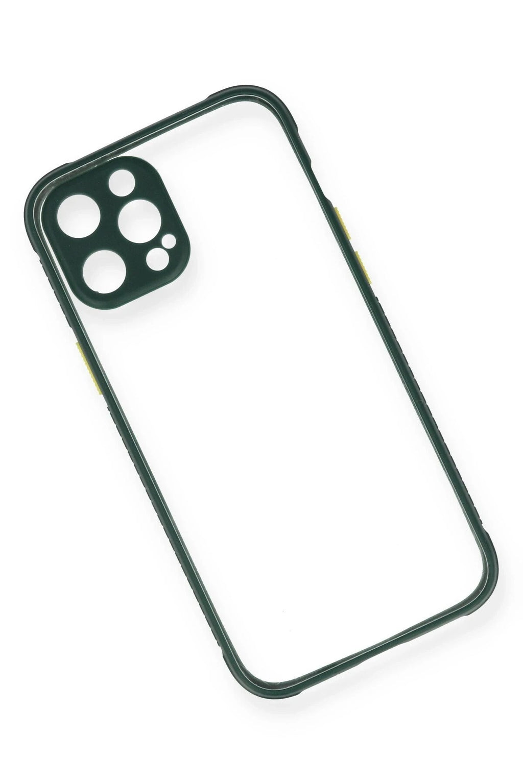 Mey İthalat® iPhone 12 Pro Kılıf Miami Şeffaf Silikon - Koyu Yeşil