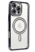 Mey İthalat® iPhone 16 Pro Kılıf Joke Simli Magneticsafe Kılıf - Siyah