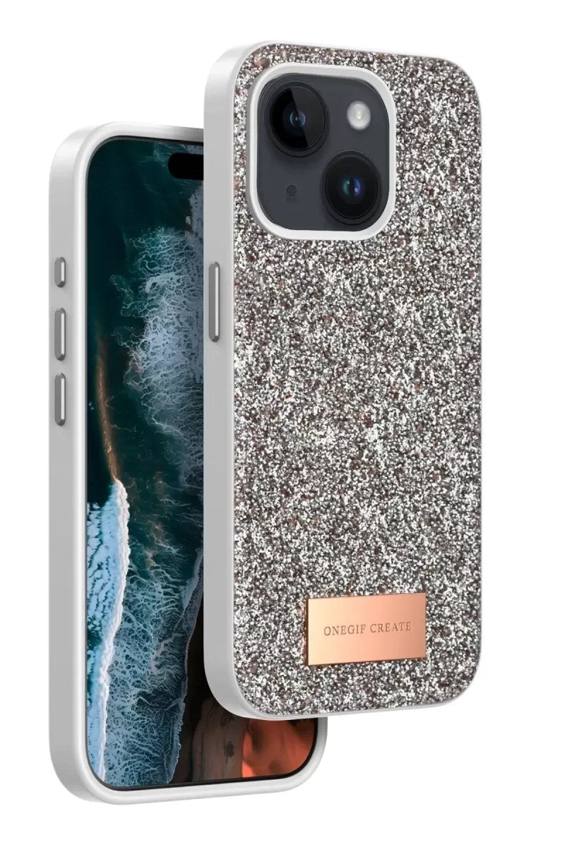 Mey İthalat® iPhone 14 Bright Simli Kapak - Gold