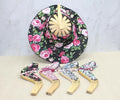Ahşap Şapkalı Yelpaze - 25 cm Dekoratif El İşçiliği Katlanabilir Yelpaze