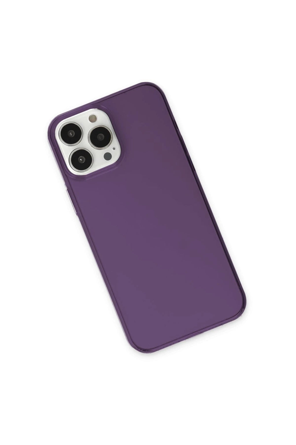 Mey İthalat® iPhone 13 Pro Max Kılıf Pc Sert Şeffaf Kapak - Mor