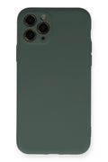 Mey İthalat® iPhone 11 Pro Kılıf Nano içi Kadife Silikon - Koyu Yeşil