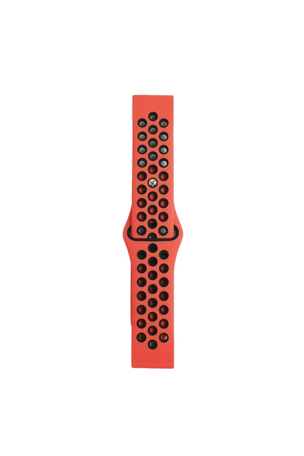 Mey İthalat® Watch 20mm Spor Delikli Kordon - Kırmızı-Siyah