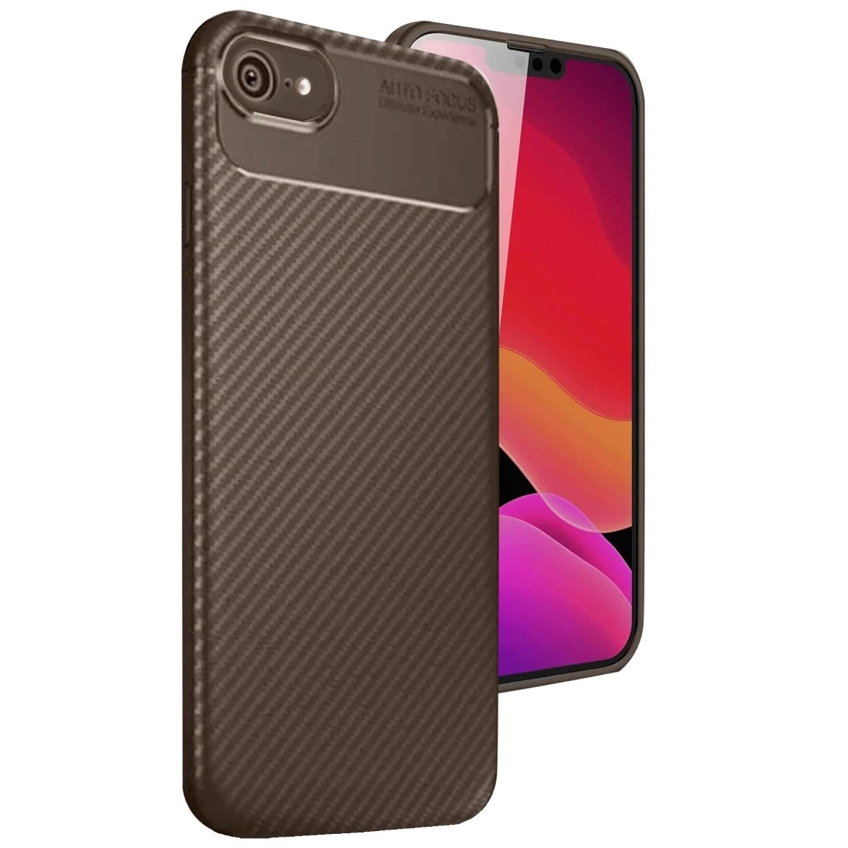 Mey İthalat® iPhone 16E Kılıf Auto Focus Karbon Kapak - Kahverengi