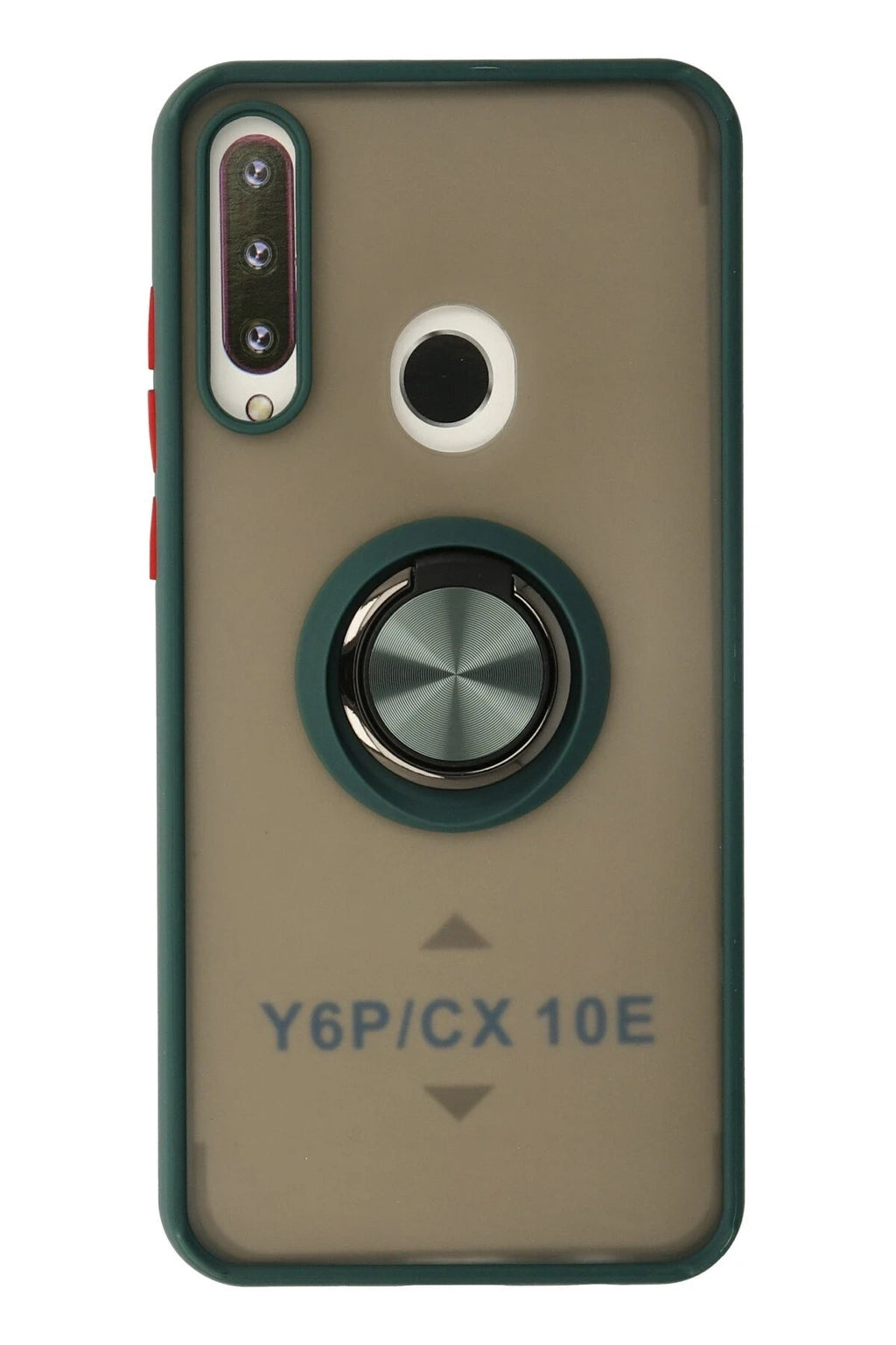 Mey İthalat® Huawei Y6P Kılıf Montreal Yüzüklü Silikon Kapak - Yeşil