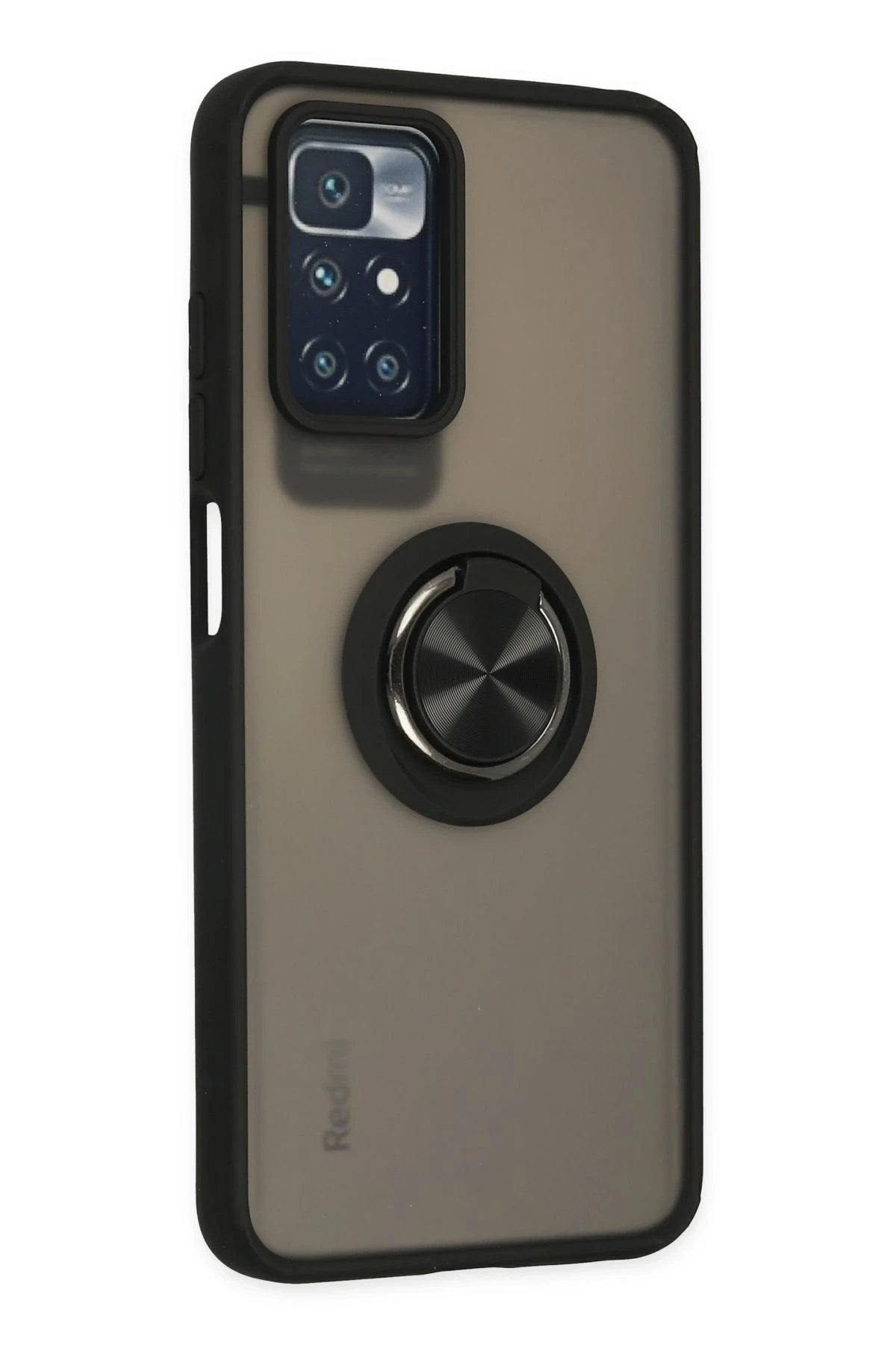 Mey İthalat® Redmi 10 2022 Kılıf Montreal Yüzüklü Silikon Kapak - Siyah