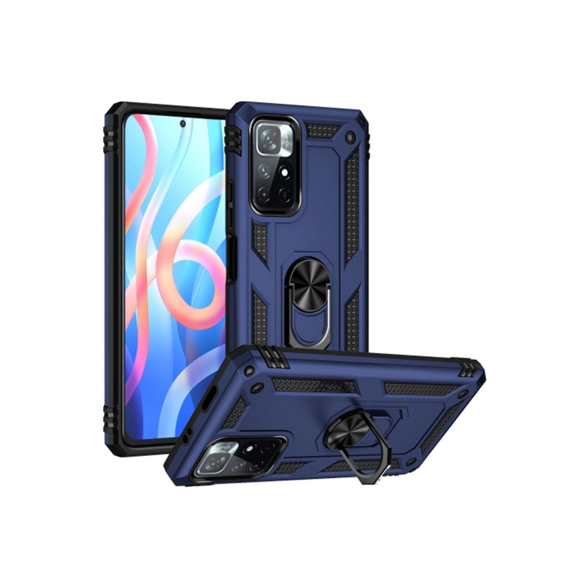 Mey İthalat® Redmi Note 11T Kılıf Sofya Yüzüklü Silikon Kapak - Lacivert