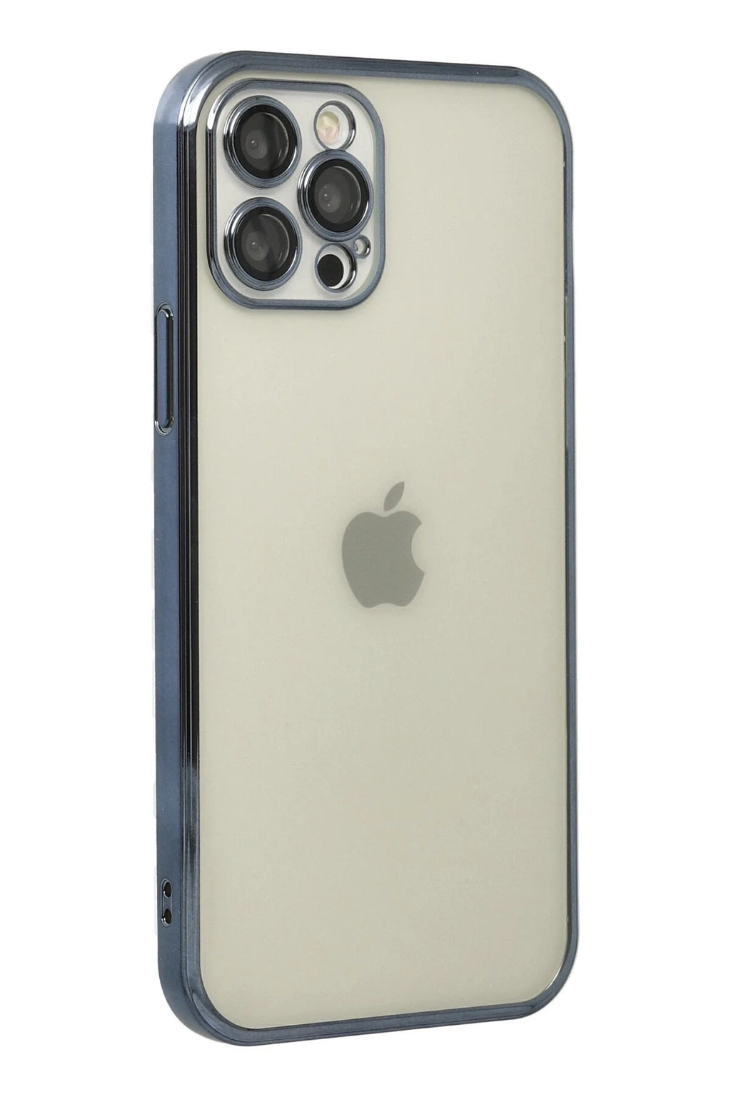 Mey İthalat® iPhone 12 Pro Kılıf Lensli Silikon - Lacivert