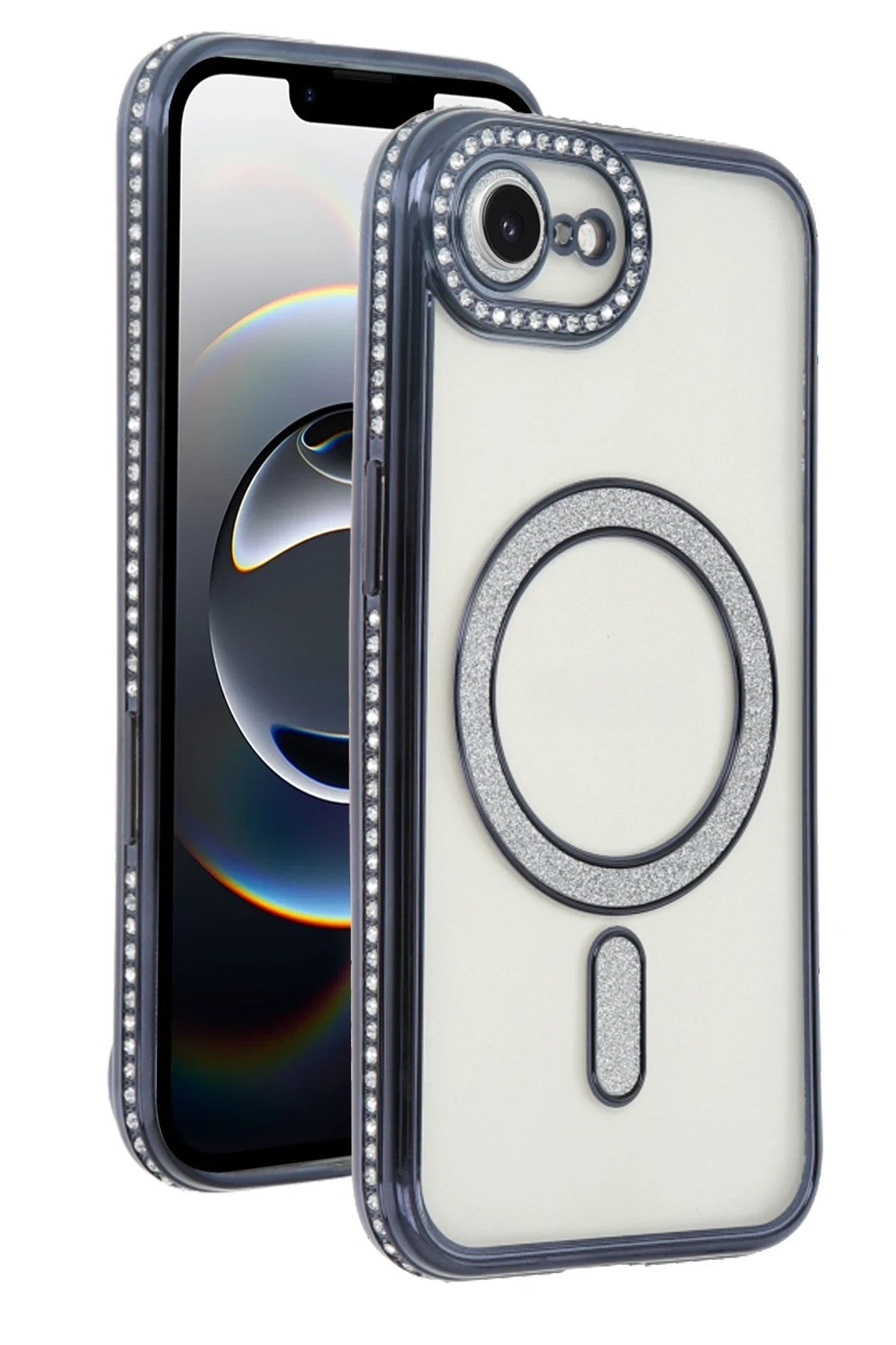 Mey İthalat® iPhone 16E Joke Simli Magneticsafe Kılıf - Siyah