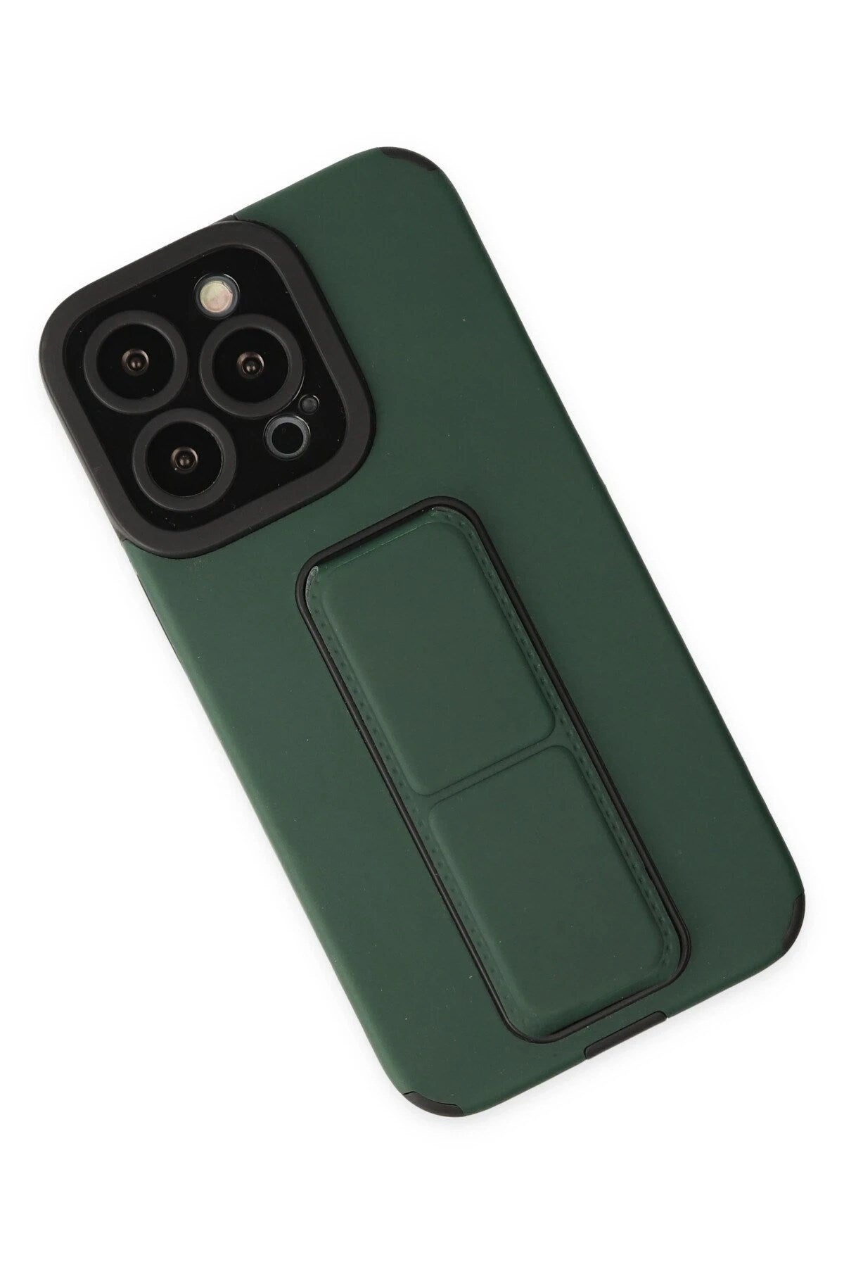Mey İthalat® iPhone 14 Pro Kılıf Mega Standlı Silikon - Yeşil
