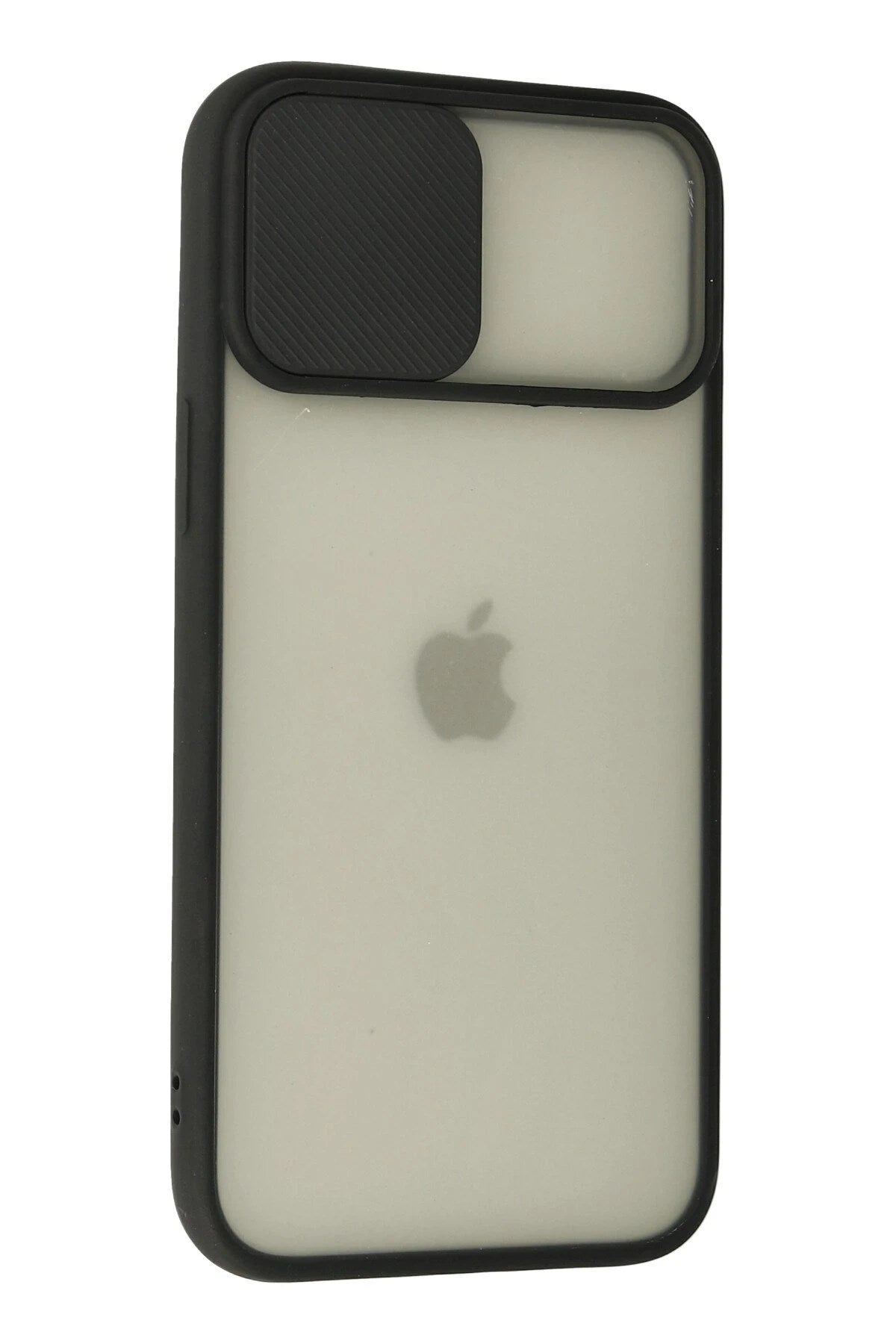 Mey İthalat® iPhone 12 Pro Max Kılıf Palm Buzlu Kamera Sürgülü Silikon - Siyah