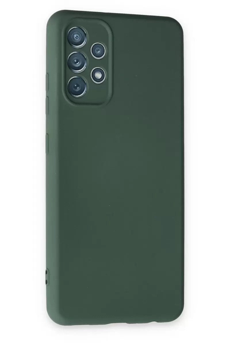 Mey İthalat® Samsung Galaxy A13 4G Kılıf Nano içi Kadife Silikon - Koyu Yeşil