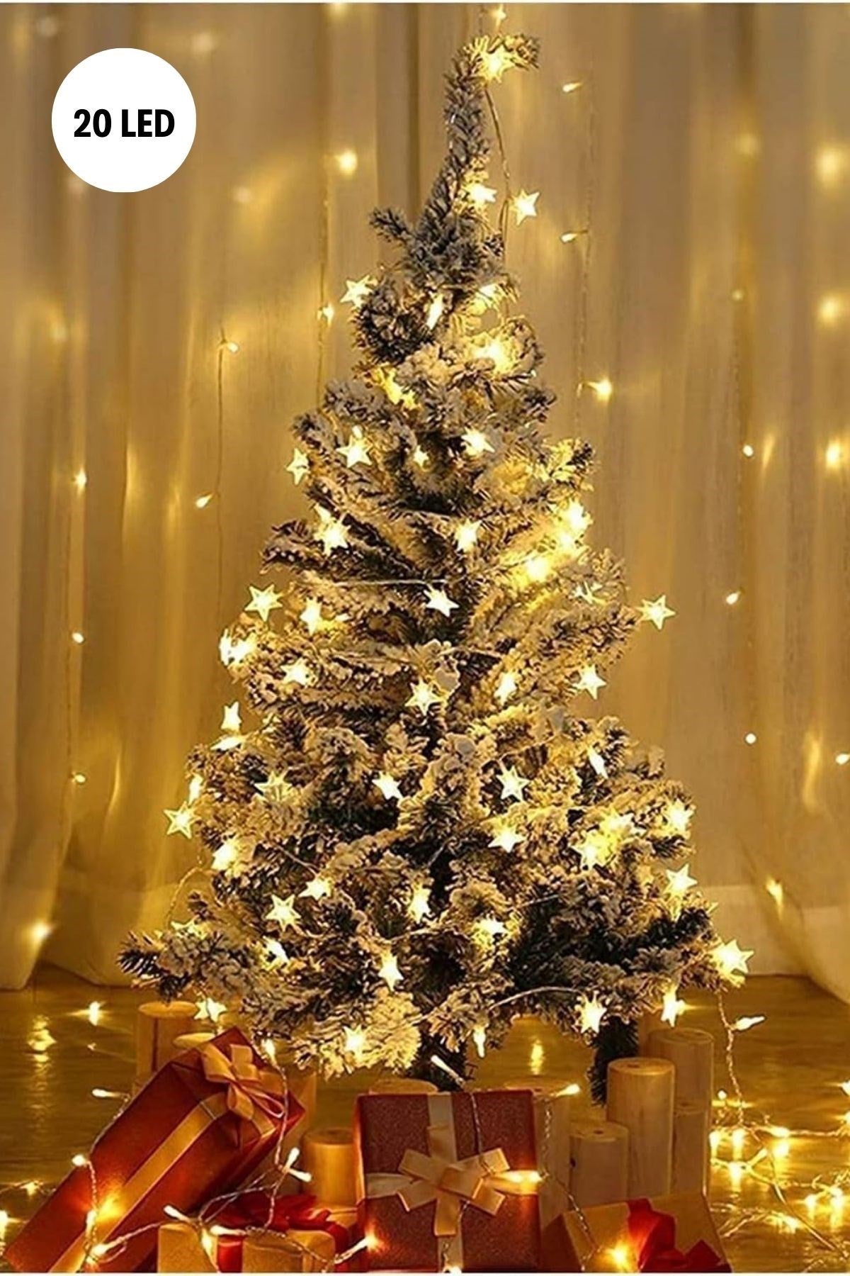 Yıldız Şekilli 3.5 Metre USB LED Işık – 20 Adet LED’li Dekoratif Ortam Aydınlatması