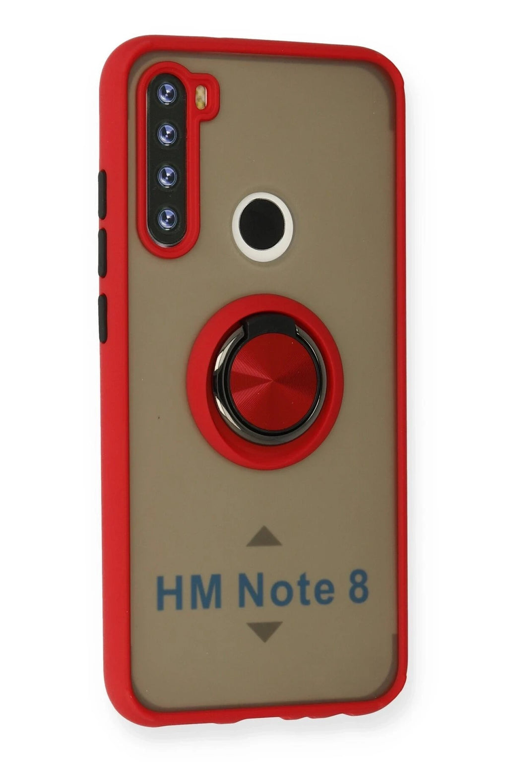 Mey İthalat® Redmi Note 8 Kılıf Montreal Yüzüklü Silikon Kapak - Kırmızı