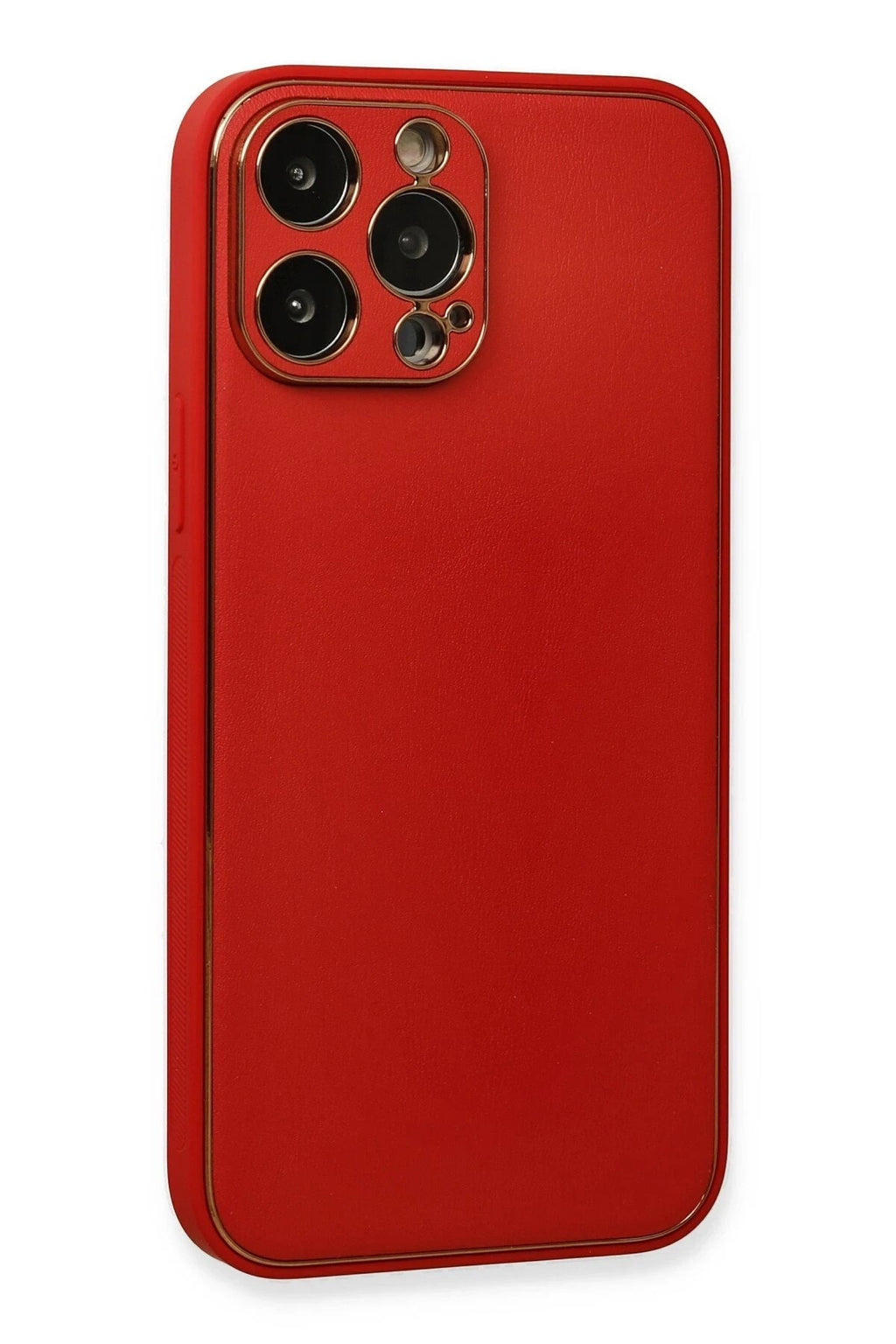 Mey İthalat® iPhone 13 Pro Max Kılıf Coco Deri Silikon Kapak - Kırmızı