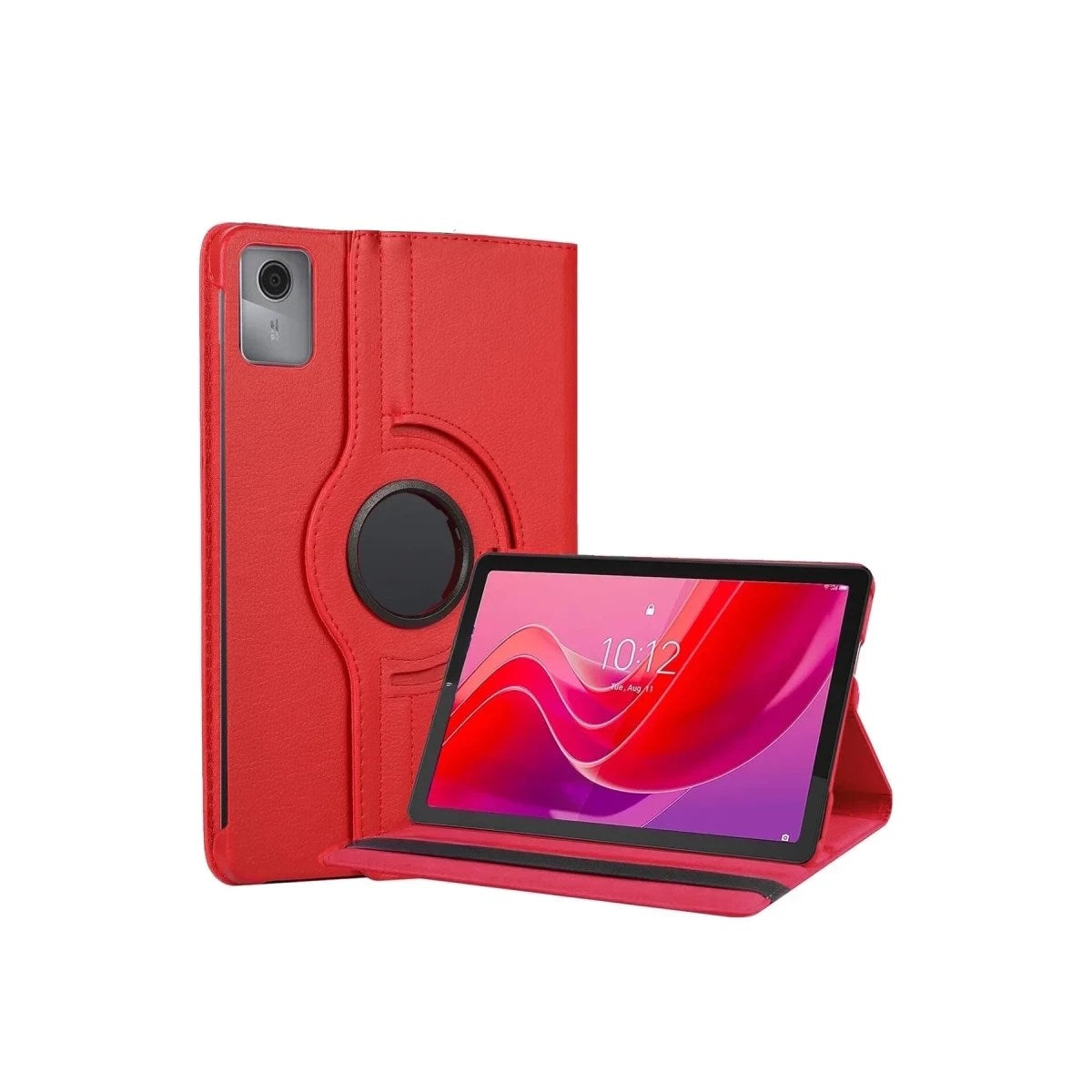 Mey İthalat® Lenovo Tab M11 TB330FU 360 Tablet Deri Kılıf - Kırmızı