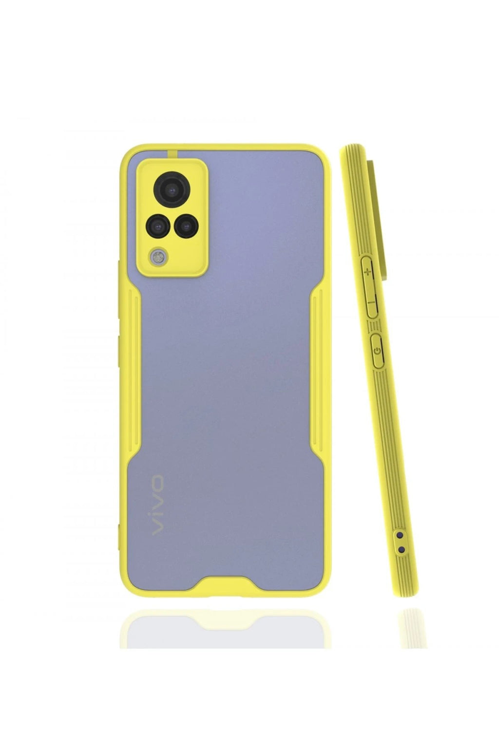 Mey İthalat® Vivo V21 Kılıf Platin Silikon - Sarı
