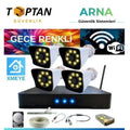 5 Mp Lens 2 Mp 1080P Gece Renkli 4 Kameralı Wıfı Özellikli Kamera Seti 2 Tb HDD