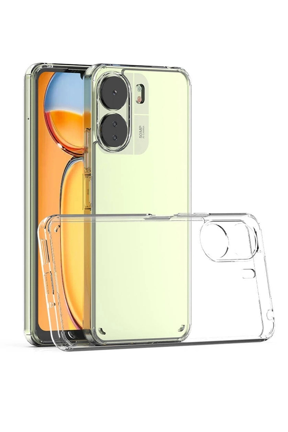 Mey İthalat® Redmi 13C Kılıf Lüx Şeffaf Silikon