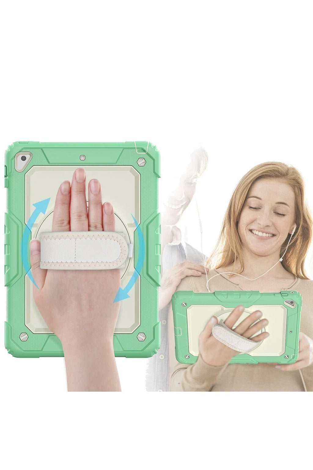 Mey İthalat® iPad 5 Air 9.7 Kılıf Strap New Tablet Kapak - Yeşil