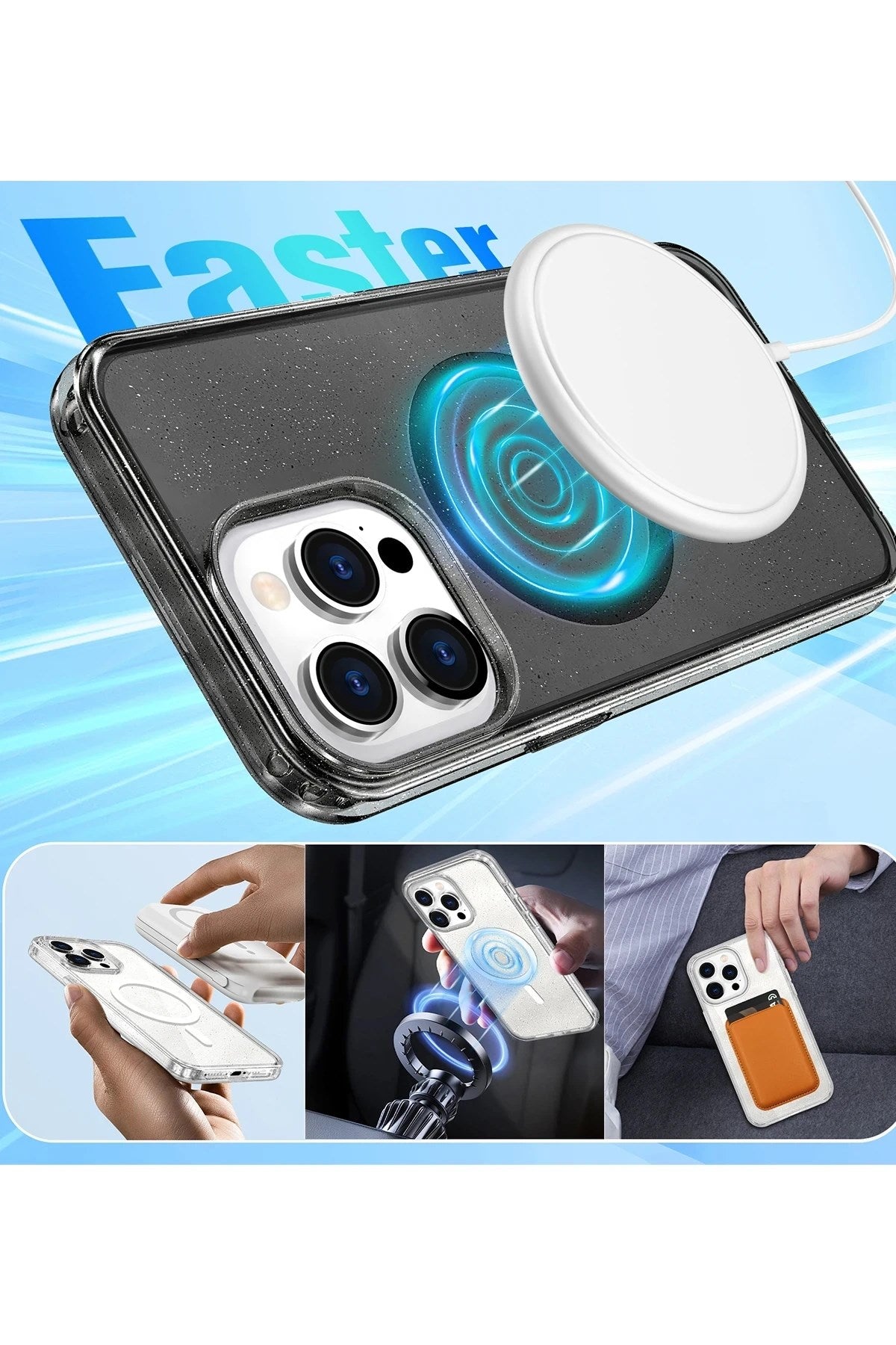 Mey İthalat® iPhone 14 Pro Max Star Magsafe Kapak - Siyah