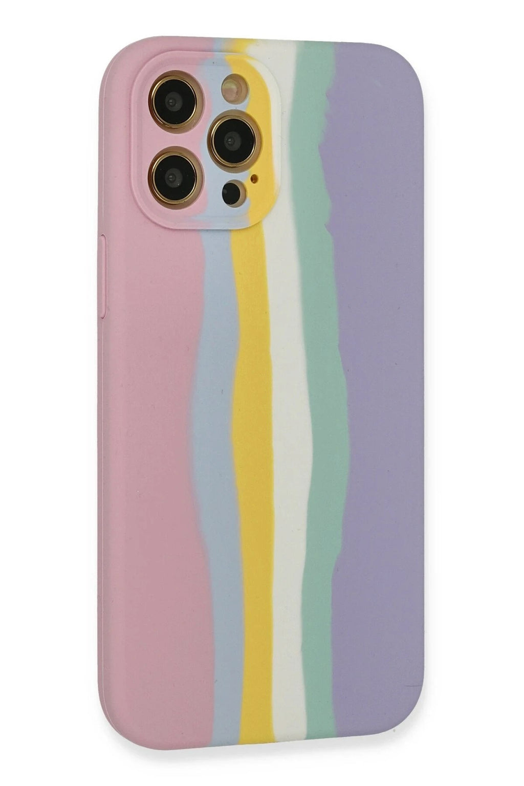 Mey İthalat® iPhone 12 Pro Max Kılıf Ebruli Lansman Silikon - Pembe-Lila