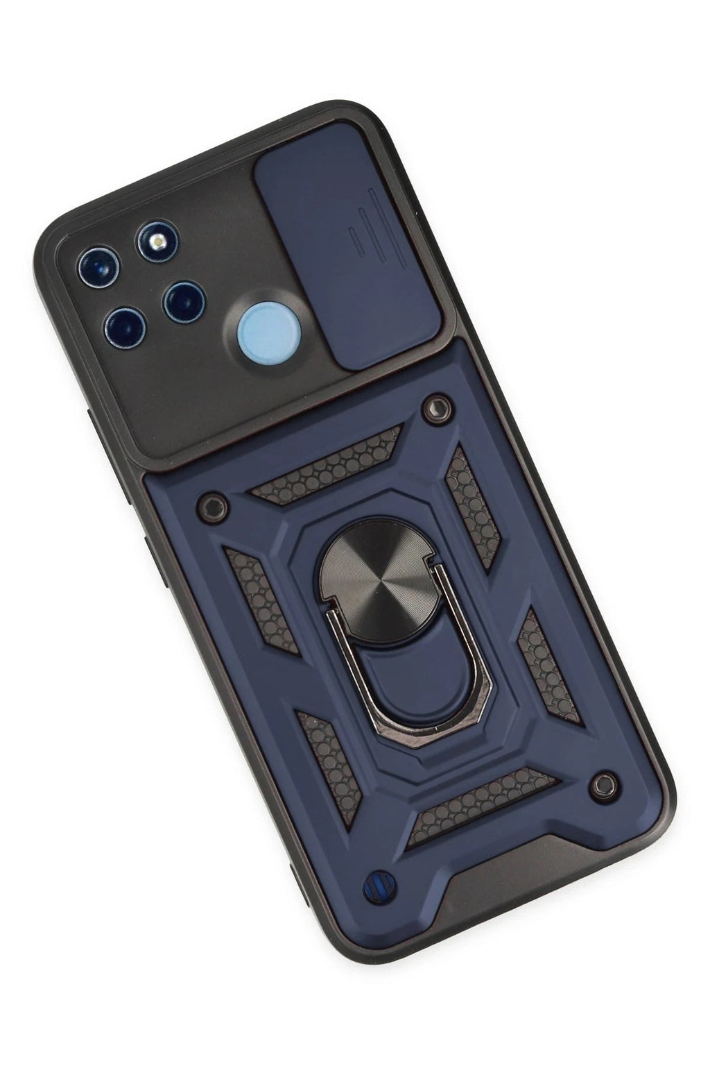 Mey İthalat® Realme C25Y Kılıf Pars Lens Yüzüklü Silikon - Lacivert