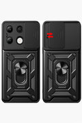 Mey İthalat® Redmi Note 13 4G Kılıf Pars Lens Yüzüklü Silikon - Siyah