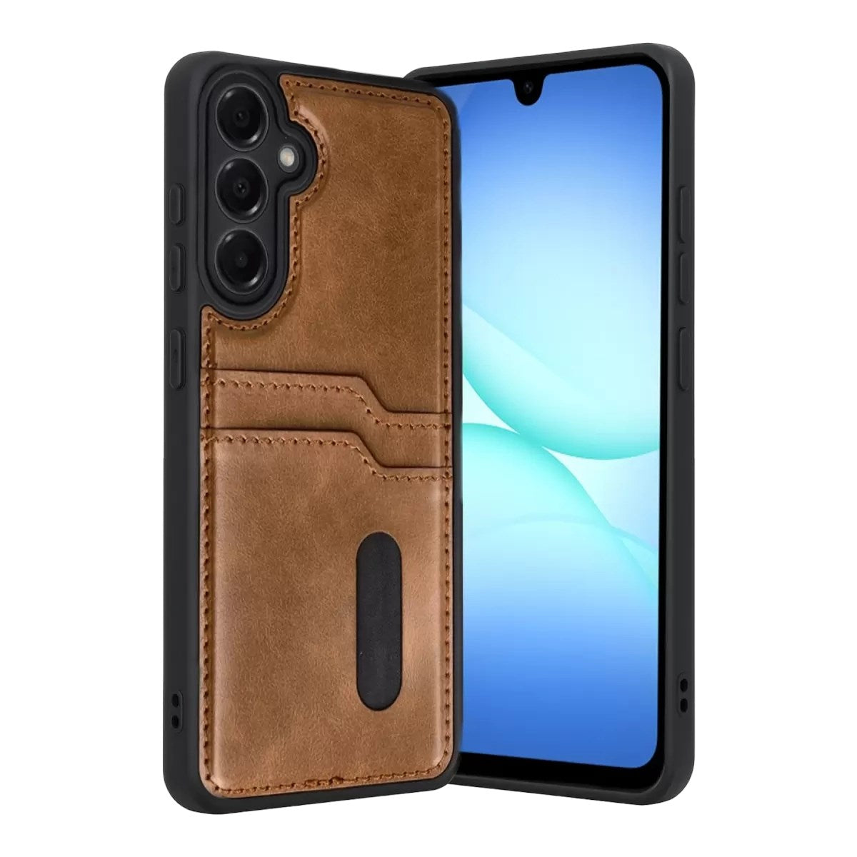 Mey İthalat® Samsung Galaxy A57 5G Sara Kartvizitli Deri Kılıf - Taba