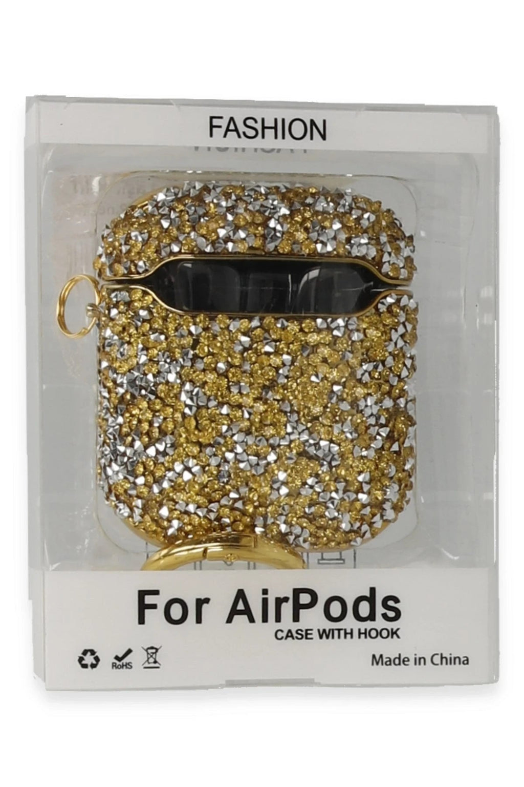 Mey İthalat® Airpods 2 (2.nesil) Mira Taşlı Kılıf - Gold