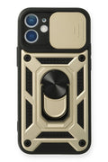 Mey İthalat® iPhone 11 Kılıf Pars Lens Yüzüklü Silikon - Gold